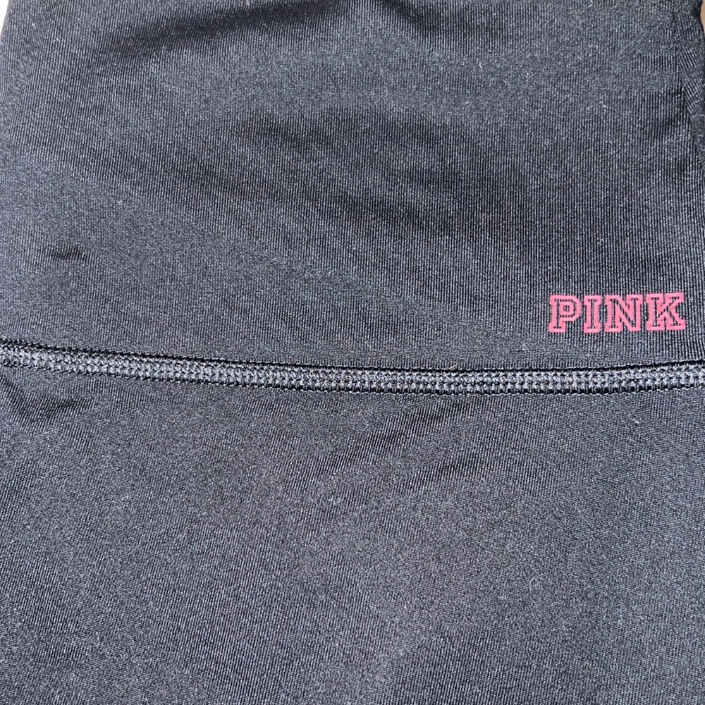VICTORIAS SECRET PINK ULTIMATE “UMASS MINUTEMEN” Black Athletic/Mesh Leggings